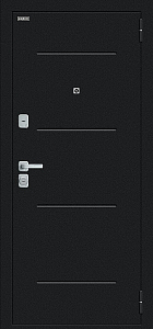 Товар Дверь Техно/BChrome Букле черное/Bianco Melinga BR6189