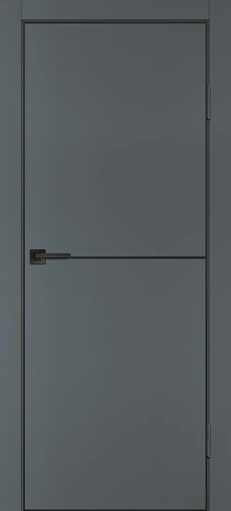 Фото Межкомнатная дверь П-19 кромка АБС черная c 4-х ст. Графит матовый