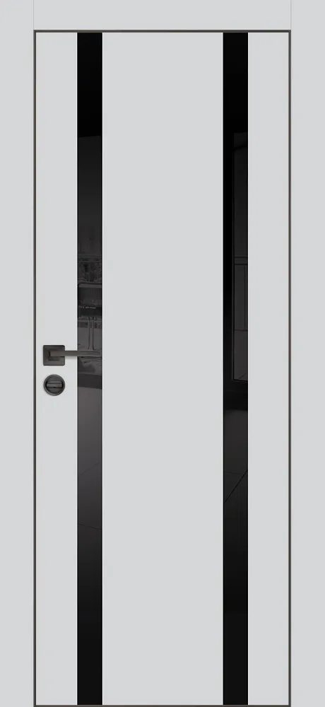 Фото Межкомнатная дверь ПХ- 9  черная кромка с 4-х ст. Сапфир матовый