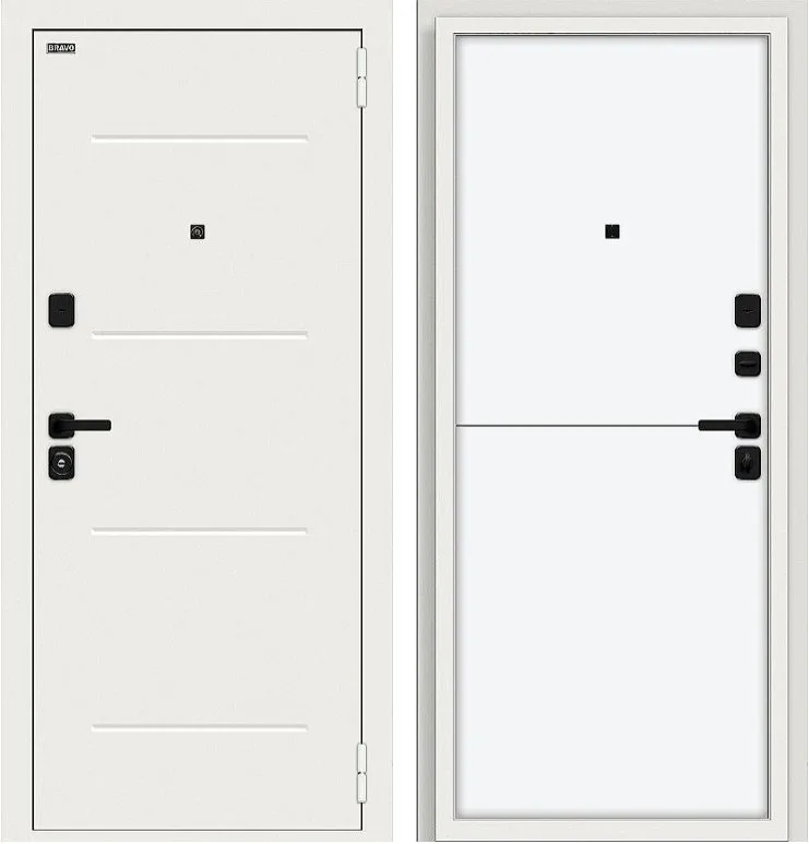 Фото Дверь Браво Аура/SBlack Шагрень белая/White Silk DIS007421