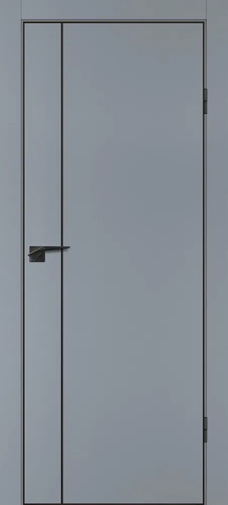 Фото Межкомнатная дверь П-21 кромка АБС черная c 4-х ст. Серый матовый