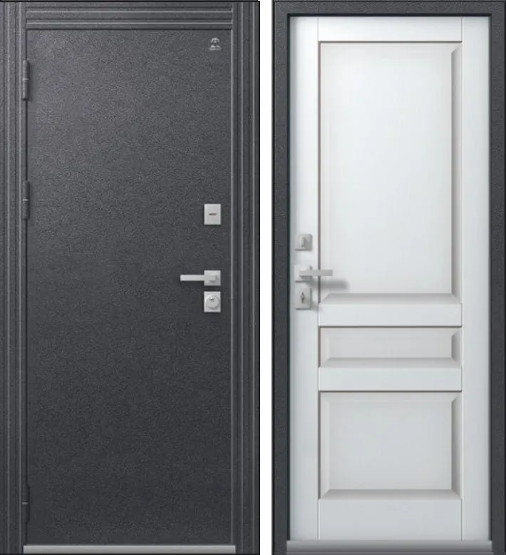 Фото Дверь Термо-2 Антрацит Муар - Кашемир Белый DIS007376